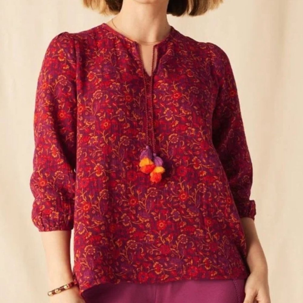 NWT - NIB - Matilda Jane Coral Reef Medallion Printed Blouse Size Large